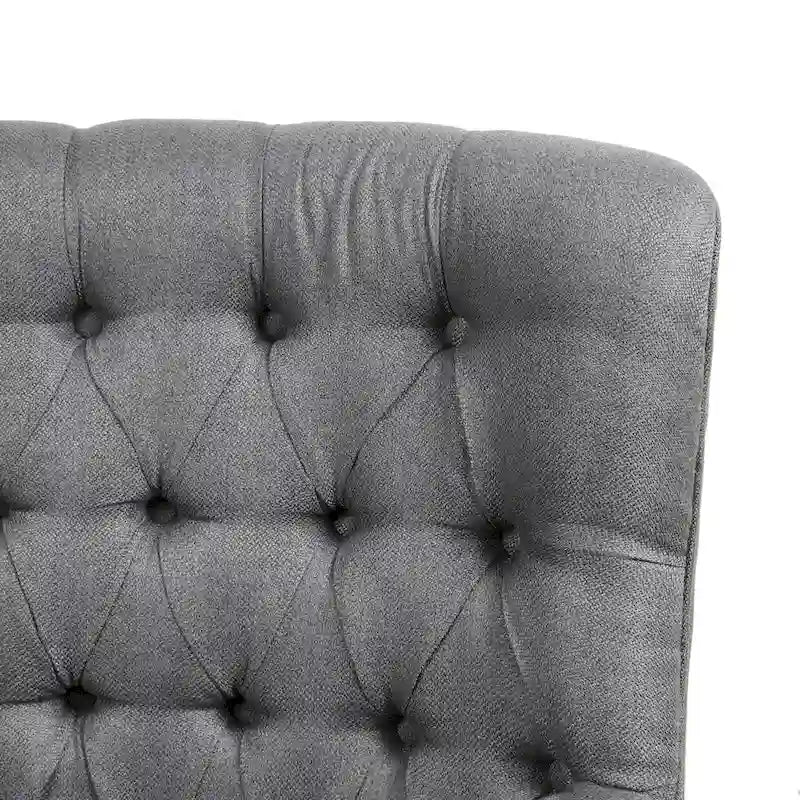 360-Degree Swivel Glider Chair with Tufted Velvet Upholstery