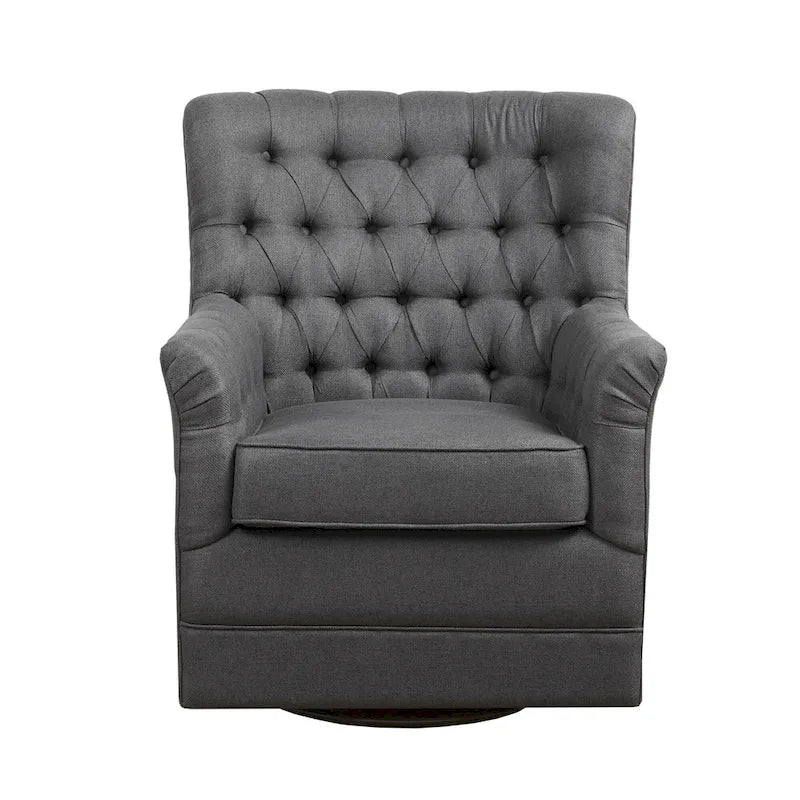 360-Degree Swivel Glider Chair with Tufted Velvet Upholstery