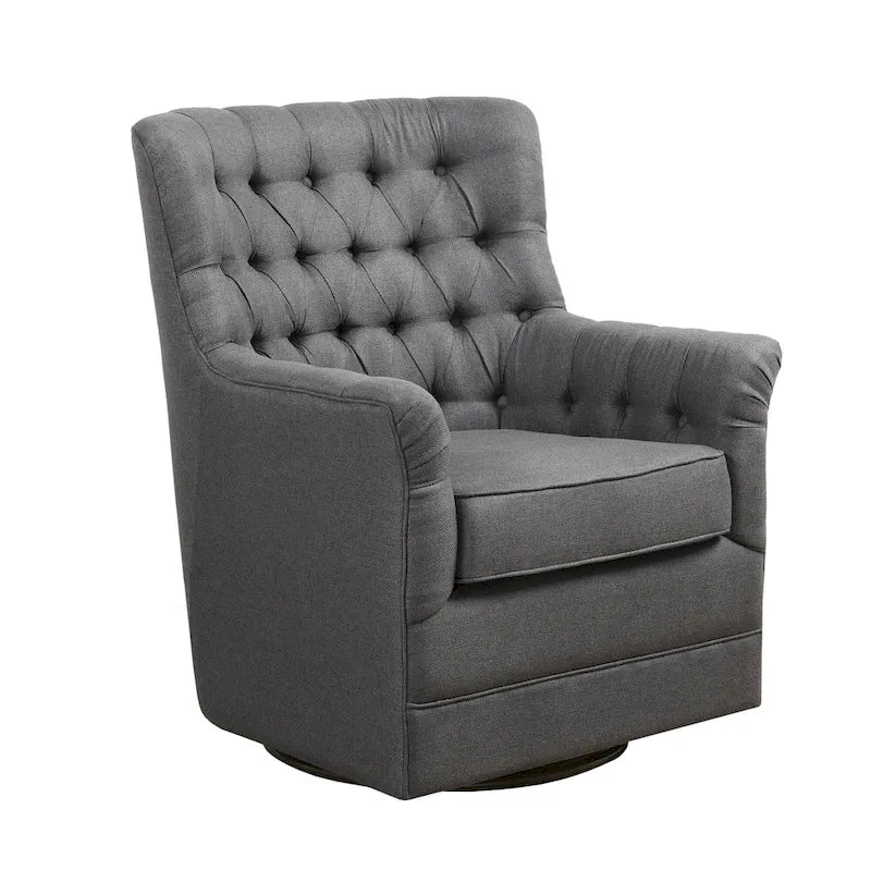 360-Degree Swivel Glider Chair with Tufted Velvet Upholstery
