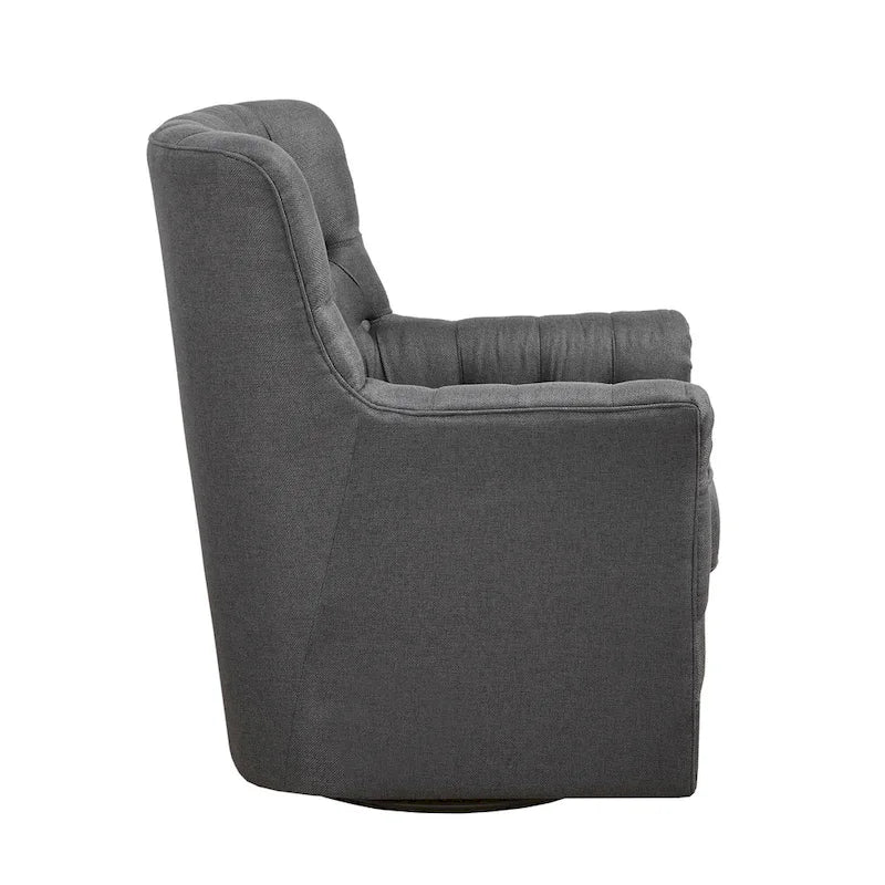 360-Degree Swivel Glider Chair with Tufted Velvet Upholstery