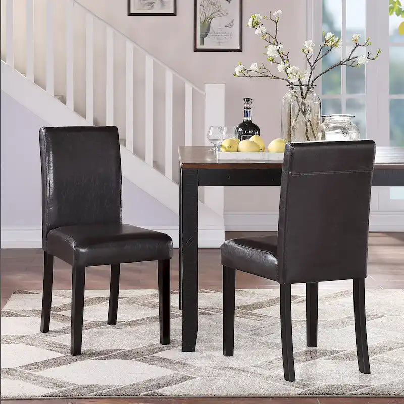 Faux Leather Dining Chairs (Set of 2)