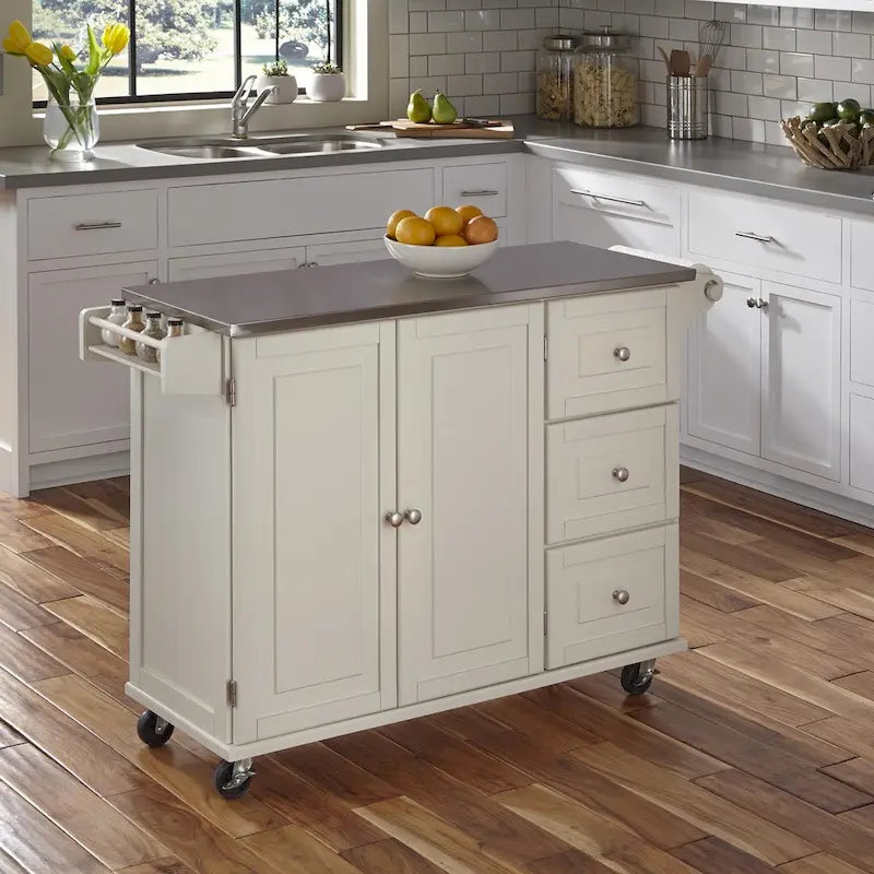 Kitchen Cart with Stainless Steel Top