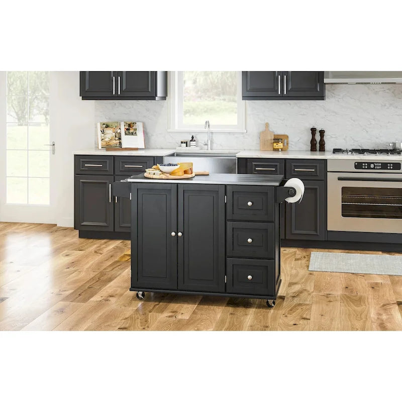 Kitchen Cart with Stainless Steel Top