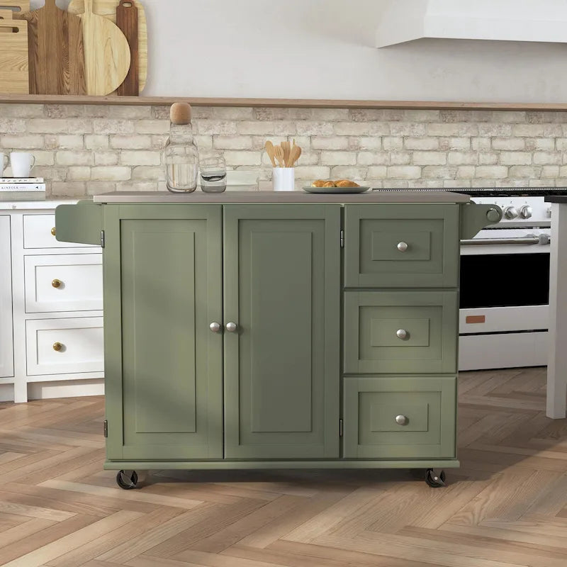 Kitchen Cart with Stainless Steel Top