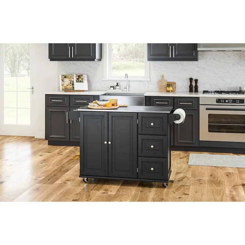 Kitchen Cart with Stainless Steel Top