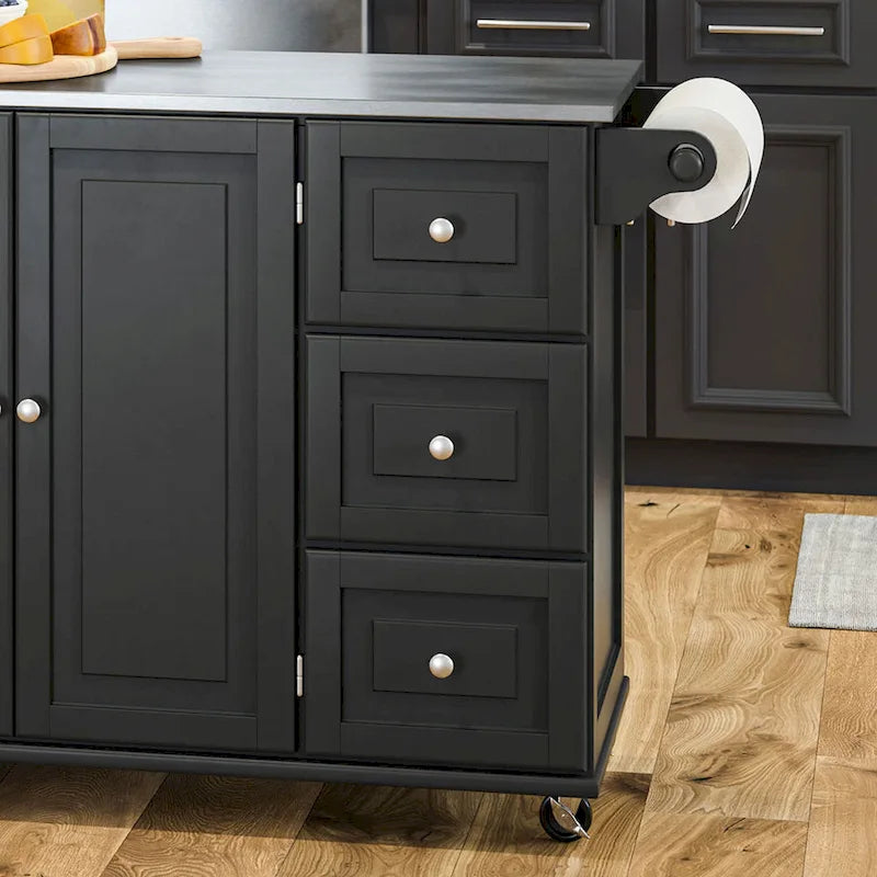 Kitchen Cart with Stainless Steel Top
