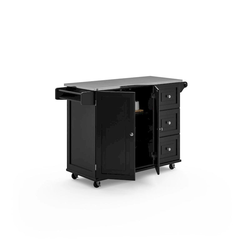 Kitchen Cart with Stainless Steel Top