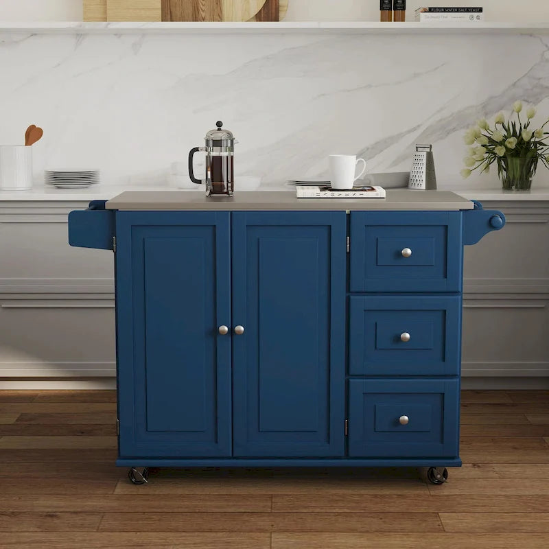 Kitchen Cart with Stainless Steel Top