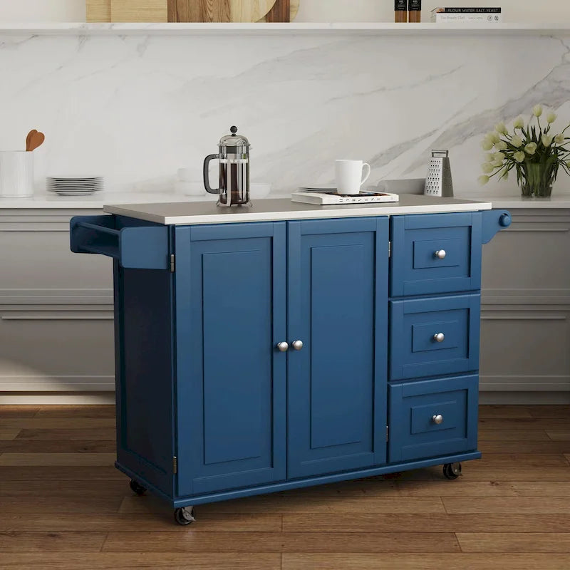 Kitchen Cart with Stainless Steel Top