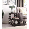 2-Step Chairside End Table with X-Shaped Side Frames