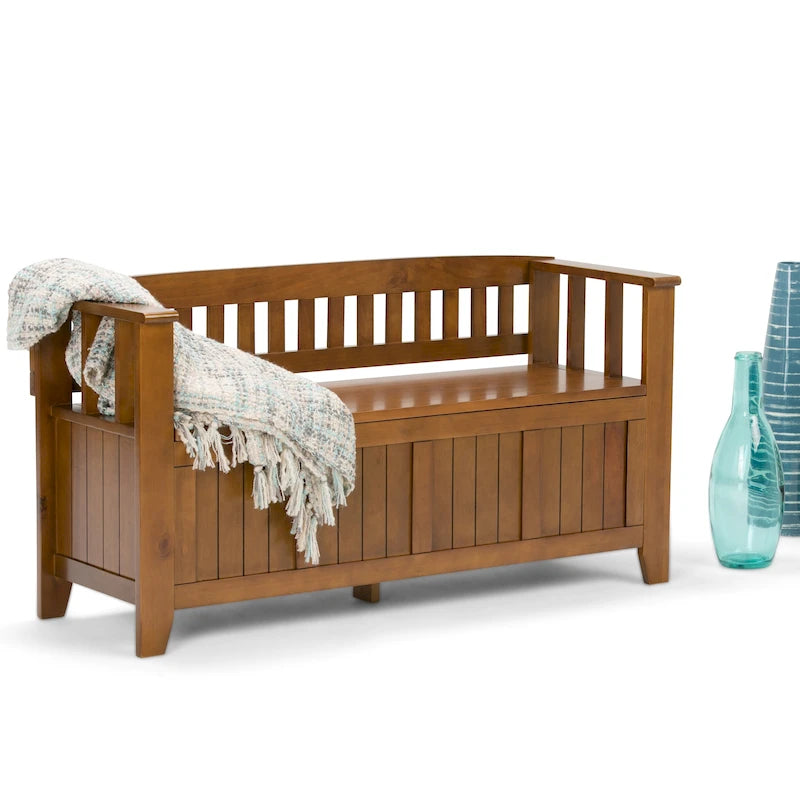 Solid Wood 48-inch Entryway Storage Bench