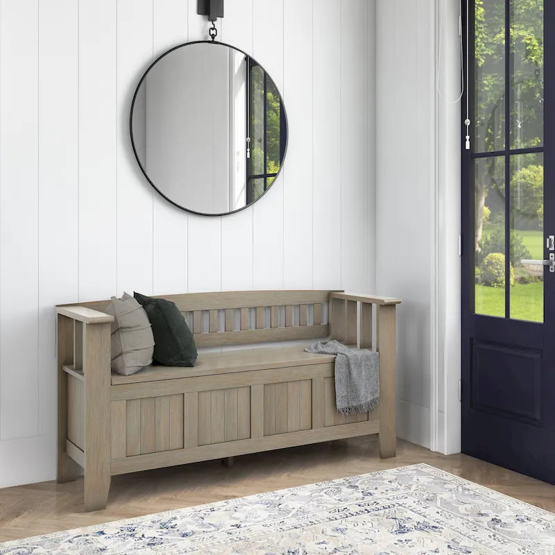 Solid Wood 48-inch Entryway Storage Bench