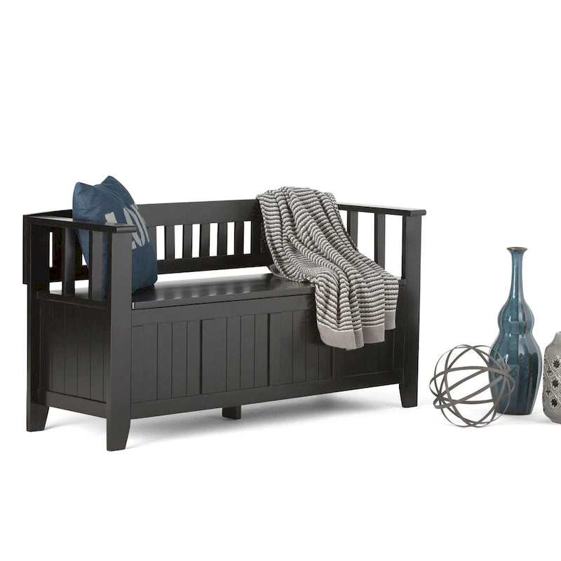 Solid Wood 48-inch Entryway Storage Bench