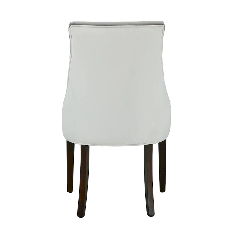 Two-Tone Upholstered Dining Chair with Walnut-Finished Legs