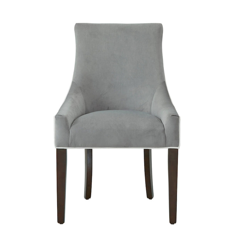 Two-Tone Upholstered Dining Chair with Walnut-Finished Legs