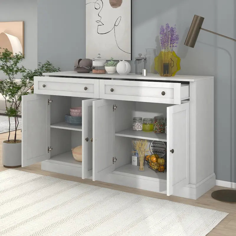 60-Inch Sideboard Buffet Cabinet with 2 Drawers and 4 Doors