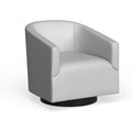Leather Gel Swivel Accent Chair with Wood Base