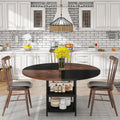 47-Inch Round Dining Table for 4 with Storage Shelves