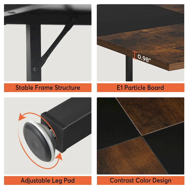 47-Inch Round Dining Table for 4 with Storage Shelves