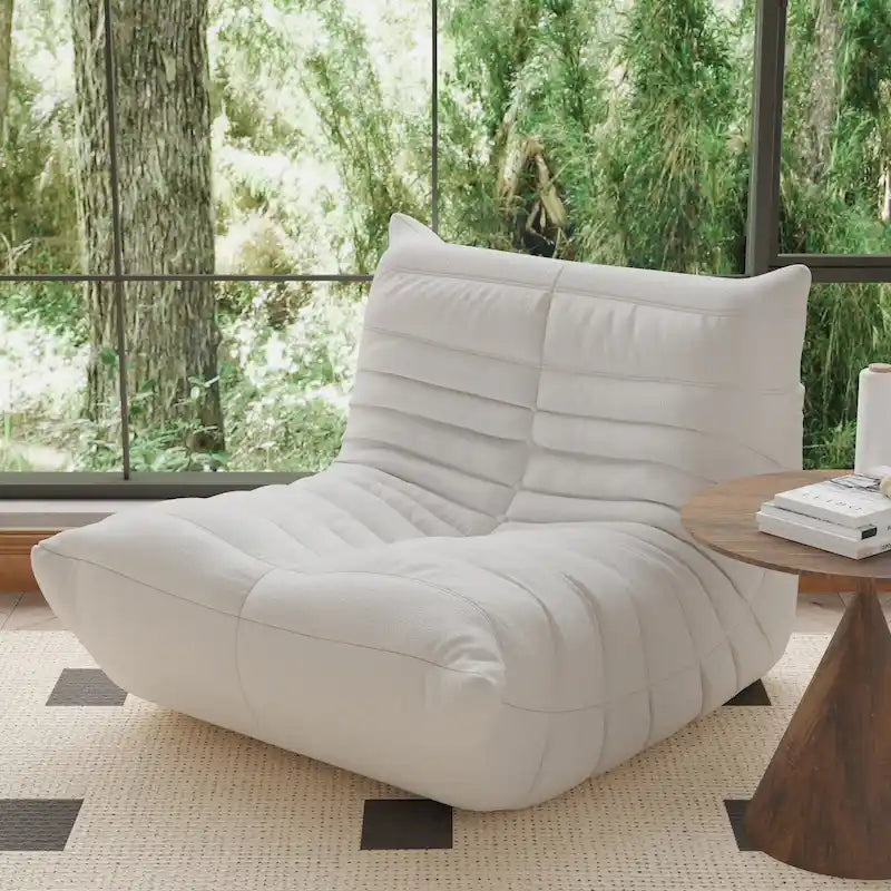 Teddy Velvet Armless Floor Sofa with Foam Filling