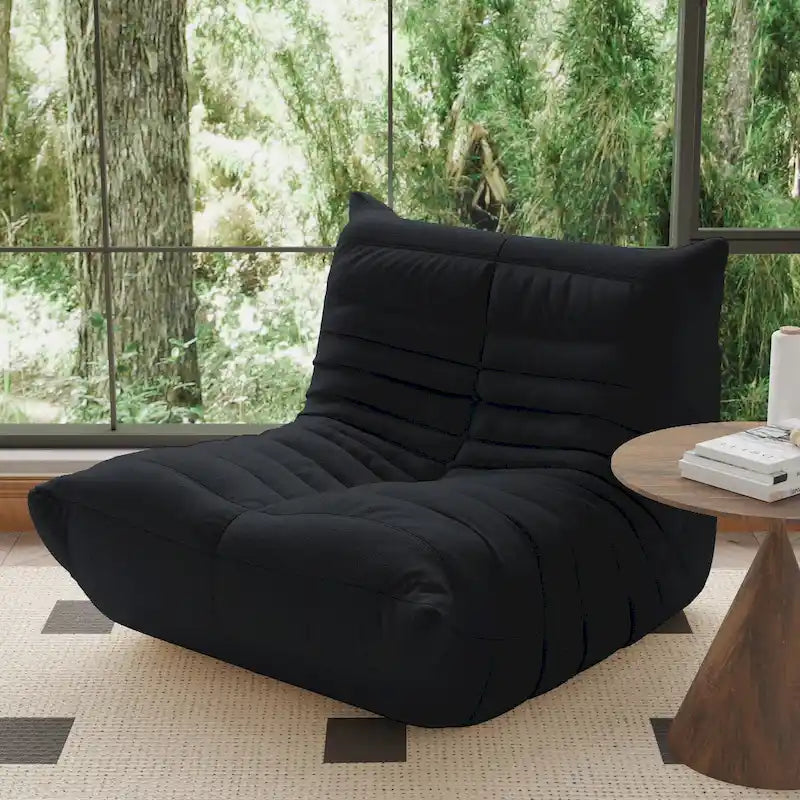 Teddy Velvet Armless Floor Sofa with Foam Filling