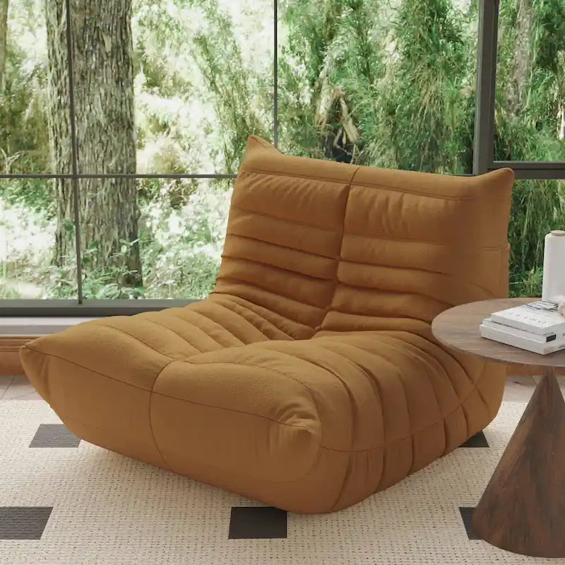 Teddy Velvet Armless Floor Sofa with Foam Filling
