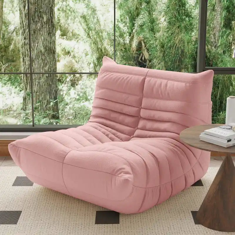 Teddy Velvet Armless Floor Sofa with Foam Filling