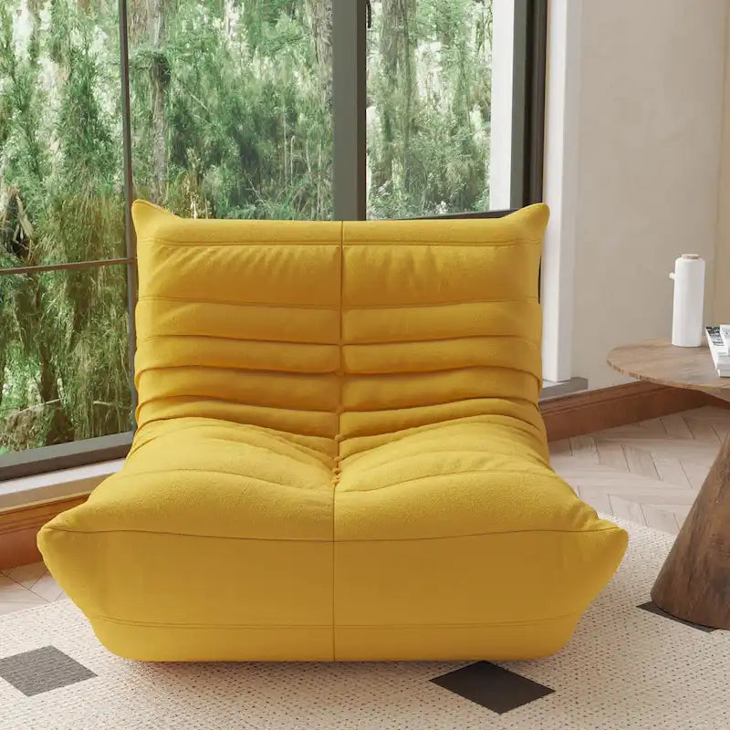 Teddy Velvet Armless Floor Sofa with Foam Filling