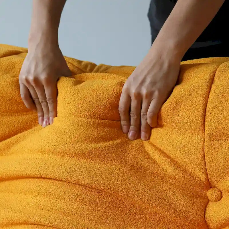 Teddy Velvet Armless Floor Sofa with Foam Filling