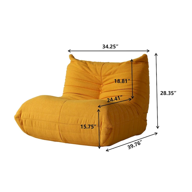 Teddy Velvet Armless Floor Sofa with Foam Filling
