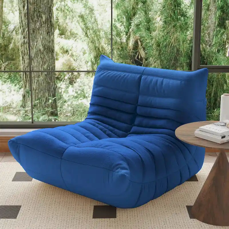 Teddy Velvet Armless Floor Sofa with Foam Filling