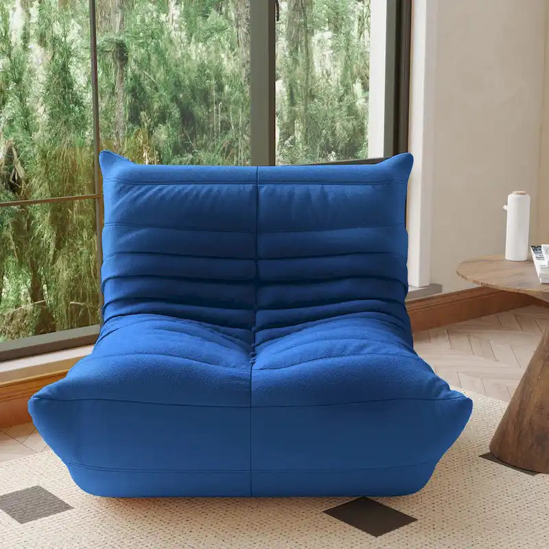 Teddy Velvet Armless Floor Sofa with Foam Filling