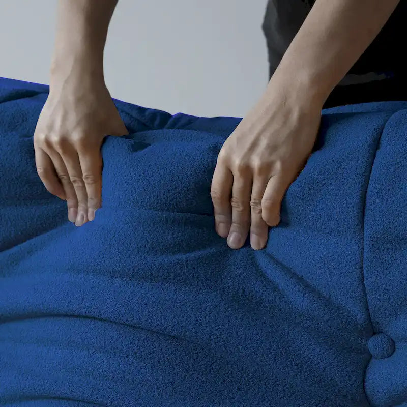 Teddy Velvet Armless Floor Sofa with Foam Filling