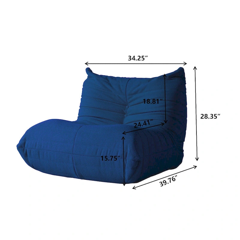 Teddy Velvet Armless Floor Sofa with Foam Filling