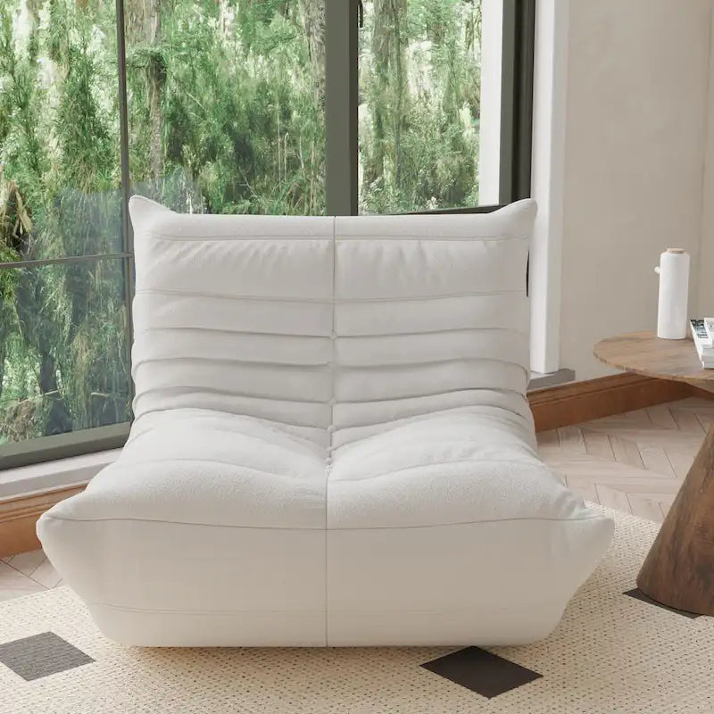 Teddy Velvet Armless Floor Sofa with Foam Filling