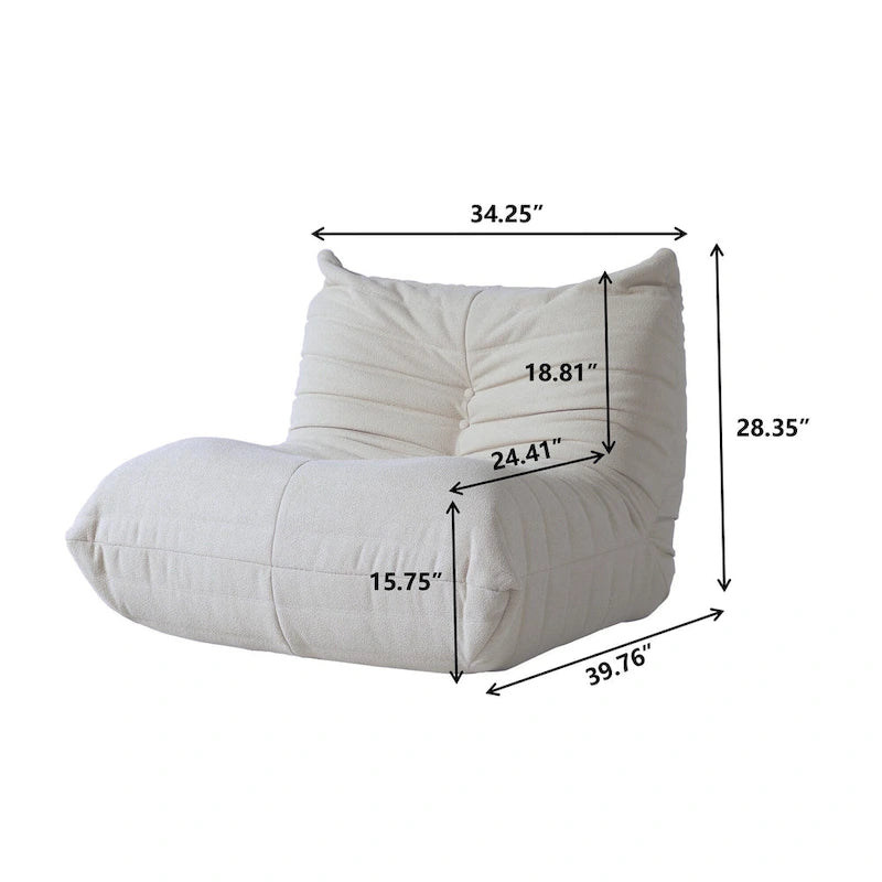 Teddy Velvet Armless Floor Sofa with Foam Filling