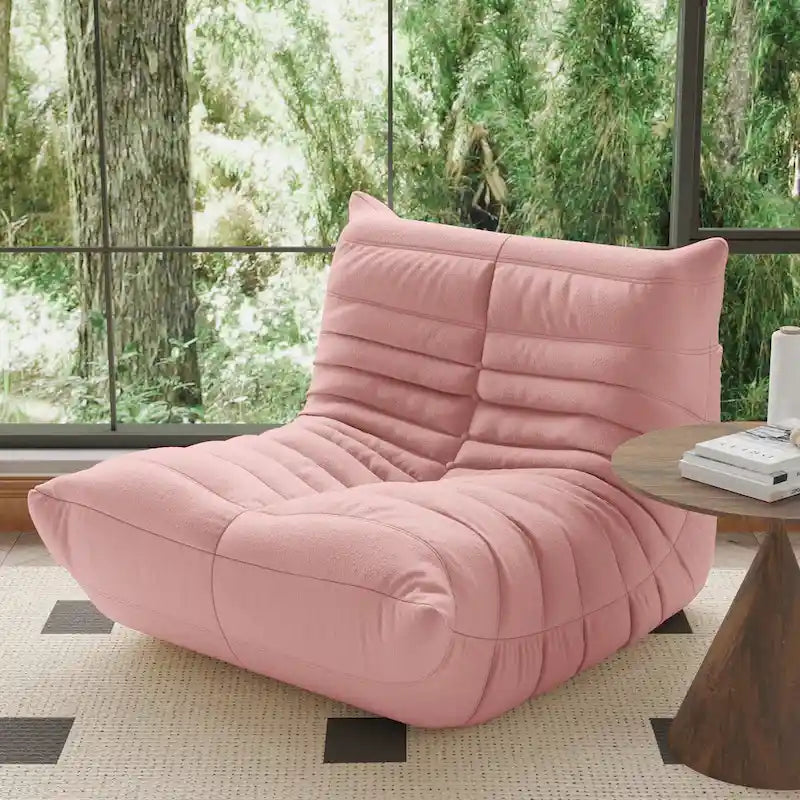 Teddy Velvet Armless Floor Sofa with Foam Filling