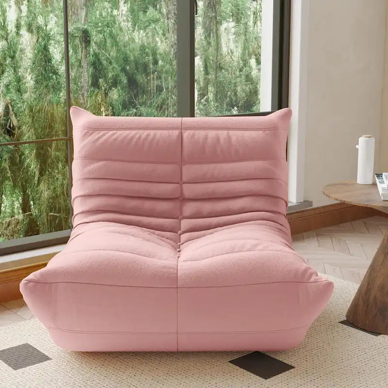 Teddy Velvet Armless Floor Sofa with Foam Filling