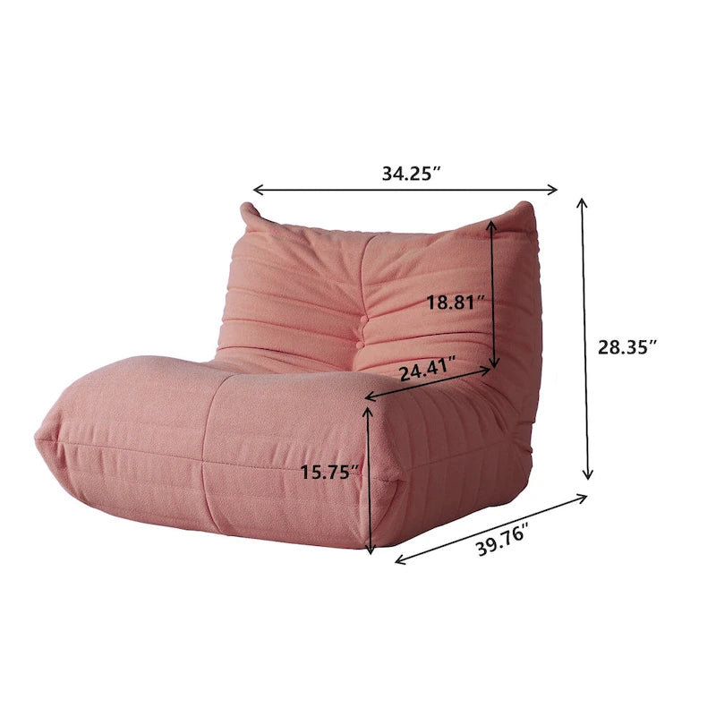 Teddy Velvet Armless Floor Sofa with Foam Filling