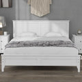 White Queen Platform Bed with Slatted Headboard