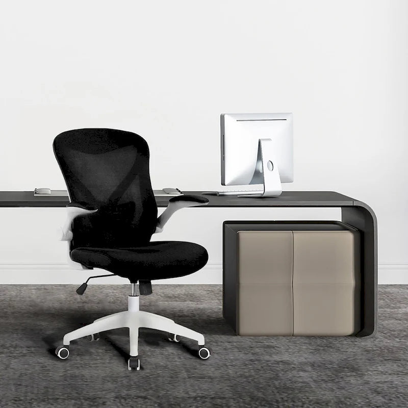 Ergonomic Mesh Office Chair with Flip-Up Arms and Tilt Mechanism