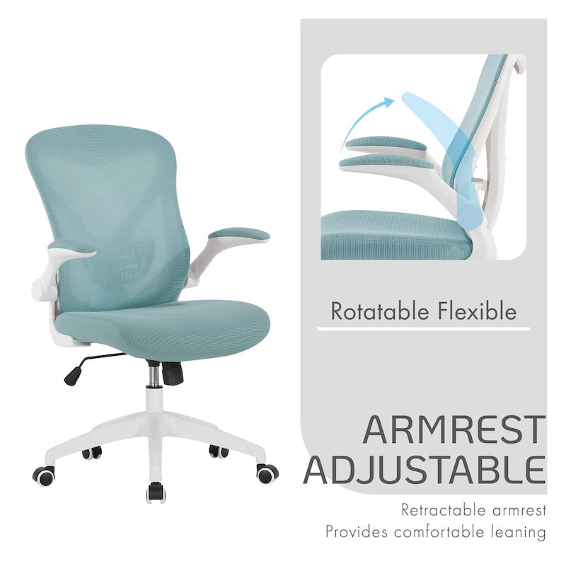 Ergonomic Mesh Office Chair with Flip-Up Arms and Tilt Mechanism