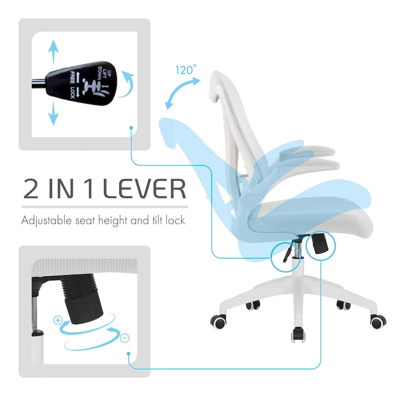 Ergonomic Mesh Office Chair with Flip-Up Arms and Tilt Mechanism
