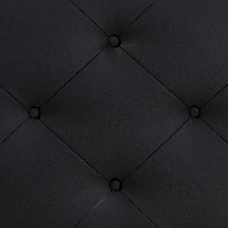 Contemporary Button-Tufted Faux Leather Headboard