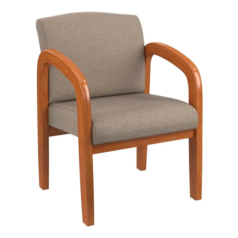 Work Smart Medium Oak Finish Wood Visitor Chair