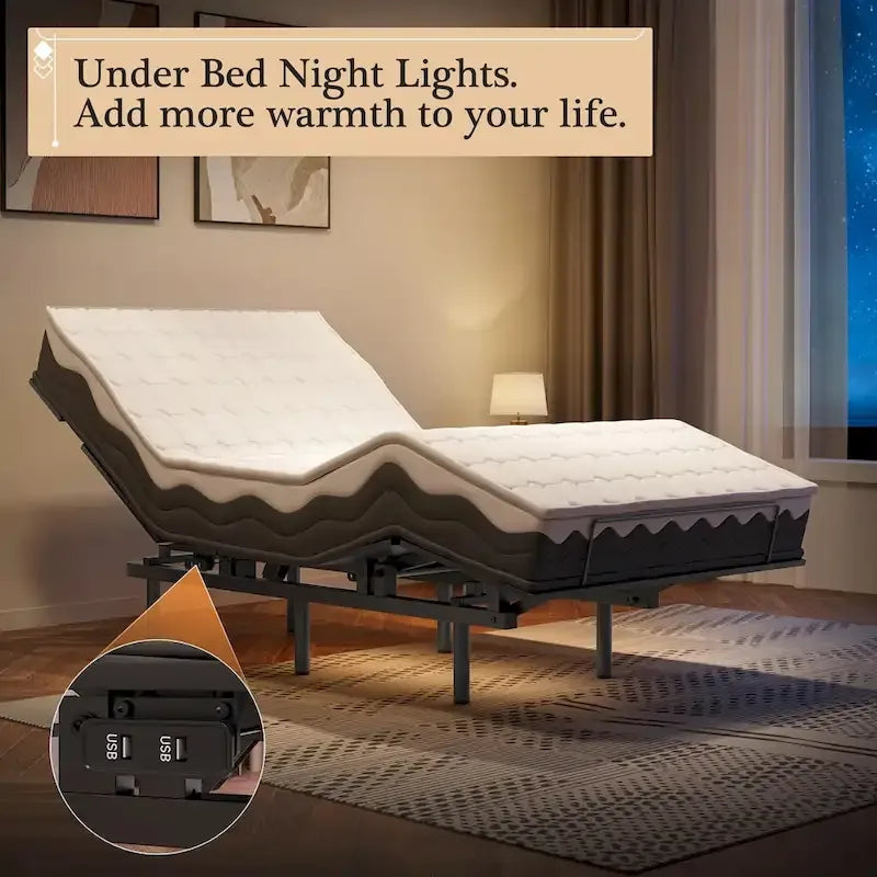 Adjustable Bed Frame with Wireless Remote