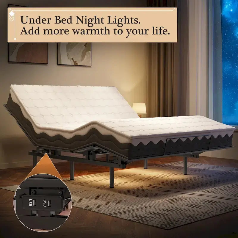 Adjustable Bed Frame with Wireless Remote