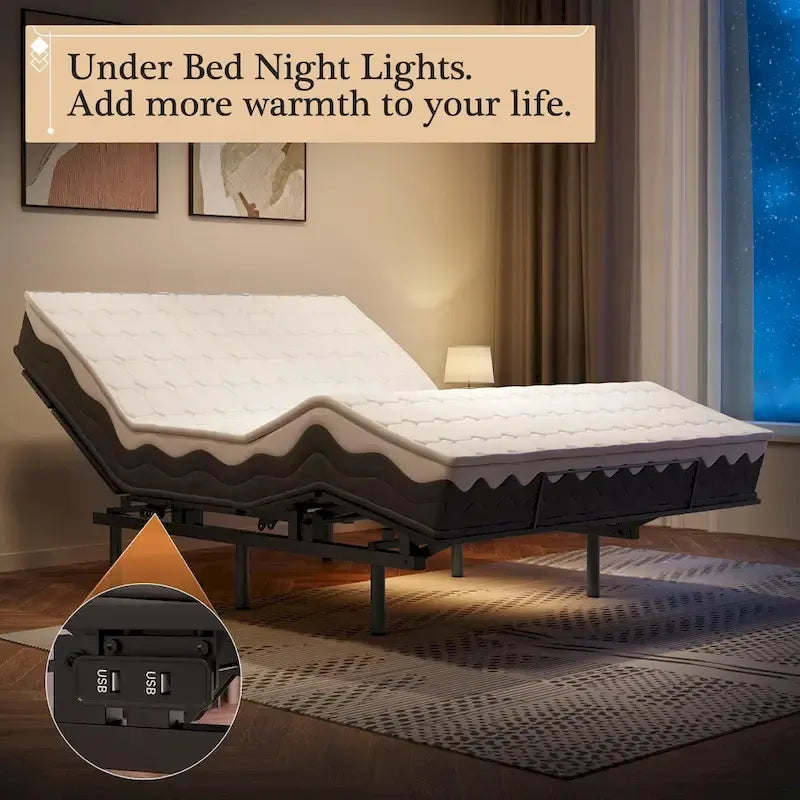 Adjustable Bed Frame with Wireless Remote