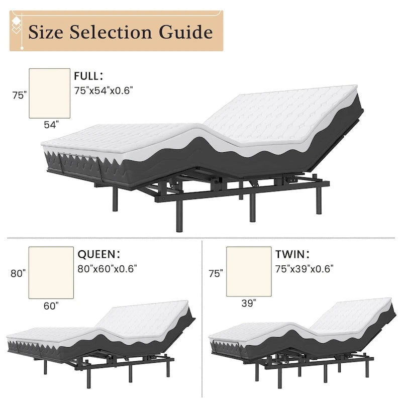 Adjustable Bed Frame with Wireless Remote