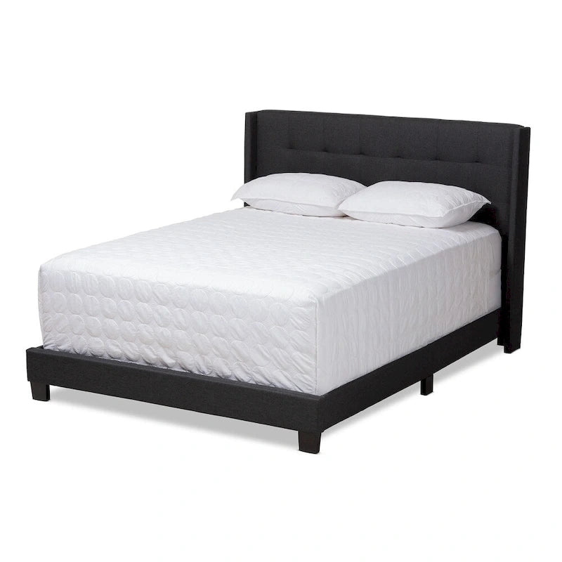 Contemporary Tufted Fabric Bed